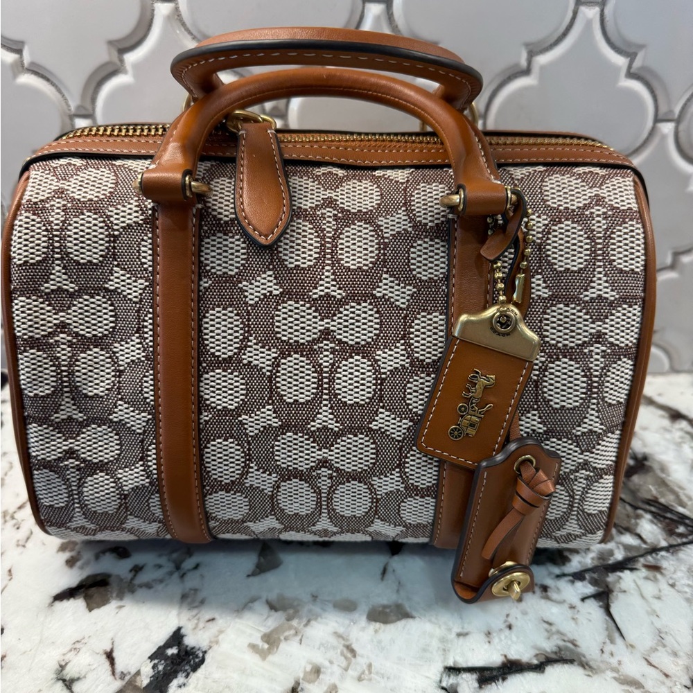 Coach Ruby satchel 25 signature jacquard